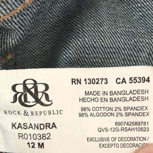 Rock & Republic  Jeans Kasandra Denim Midrise Bootcut Jeans Sz 12 EUC