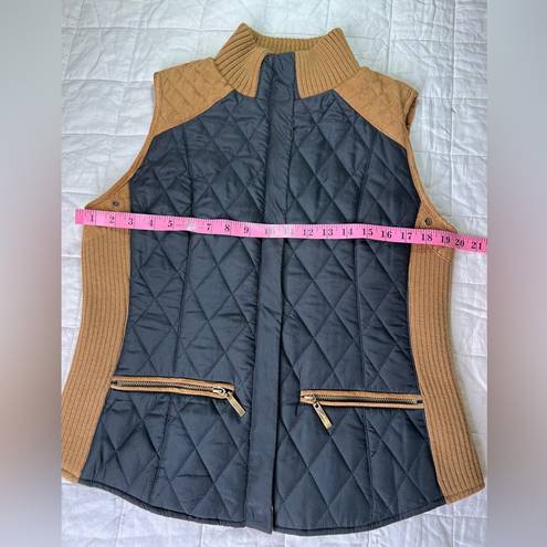 Krass&co Montana  Cognac Brown/Tan & Black Quilted Vest - Small