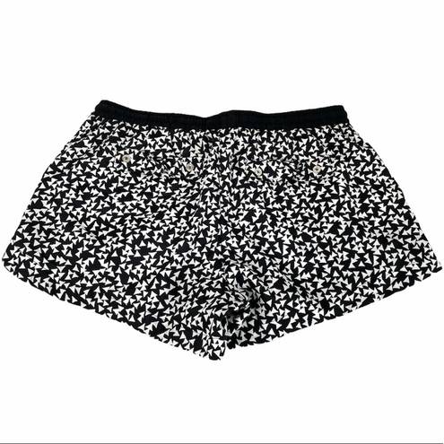 Sequin Hearts  Triangle Shapes Shorts, Black, White