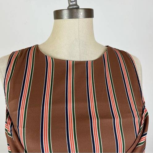 J.O.A. Brown Stripe Knot Crop Top