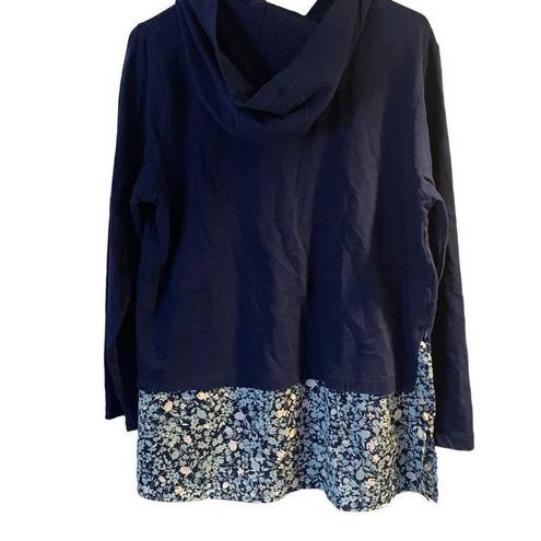 Isaac Mizrahi Pre Owned Women’s  Live Blouse Shirt Top Hoodie Sz Med Floral