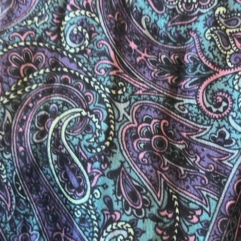 Vintage Blue Renfrew Womens 6  Purple Paisley Print High Rise Straight Leg Pants