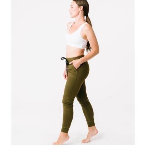 Zyia  Unwind Olive Green Drawstring Stretch Waist Joggers Athleisure Plus XXXL