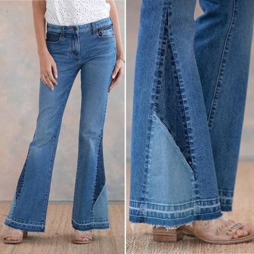 Driftwood  Jeans Cleo Besties Flare Patchwork Inset Boho Denim Women’s Size 30