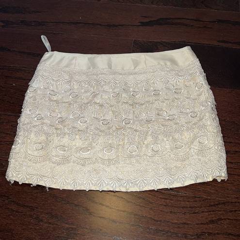 Sans Souci  Women’s Ivory Lace Mini Skirt Size M