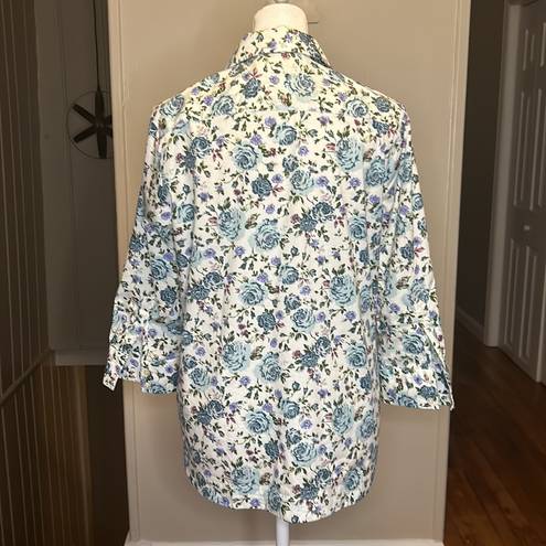 Tuckernuck  The Shirt Rochelle Behrens Floral Pullover Button Down Top Size Small