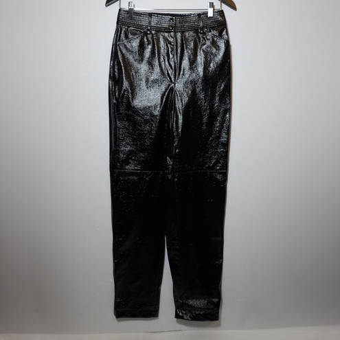 Wilfred Free Wilfred Aritzia Funk Shiny Faux Vegan Patent Leather Straight Leg Casual Pants S