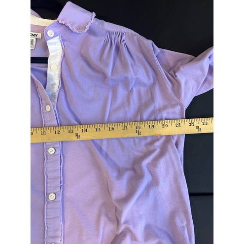 DKNY  Purple Pastel Lavender button down collar Womens Size Medium