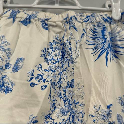 Krass&co D& Blue White Floral Skort Medium M NWOT