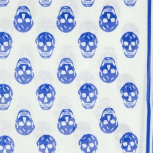 Alexander McQueen skull print wraparound-style scarf blue and white