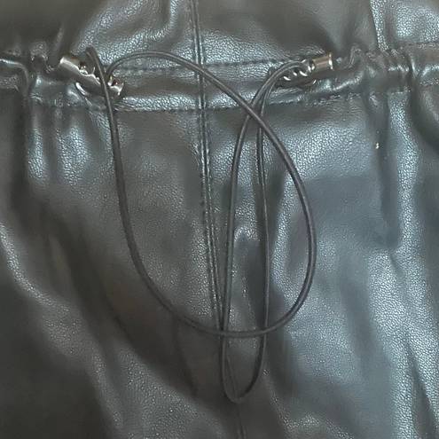 H&M Paper Bag Waist Vegan Leather Skirt