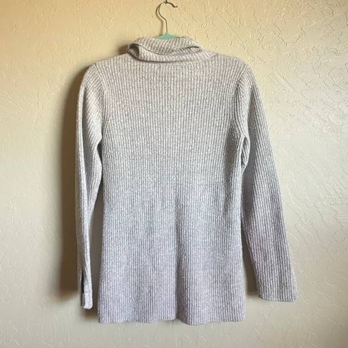 Banana Republic Grey Merino Wool Long Mock Neck Sweater