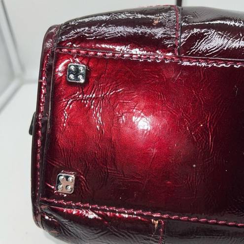 Loewe  Amazona 28 Burgundy Patent Leather Handbag (minor callouts in pics)