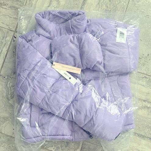 AQUA  Quilted Cropped Puffer Jacket in Lilac, Size XS New w/Tag Retail $168