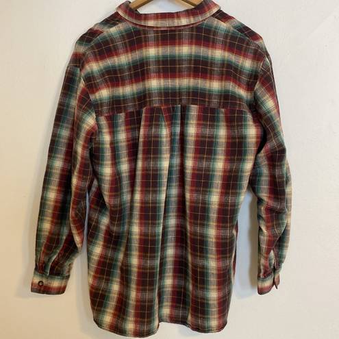 Krass&co Russ Sport  Women’s Comfy Cotton Button Down Plaid Shirt Size Large