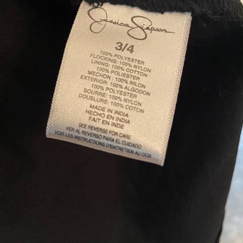 Jessica Simpson  Mini Dress Sz 4 Jet Black Sienne Fit & Flare Key Hole Back Lined