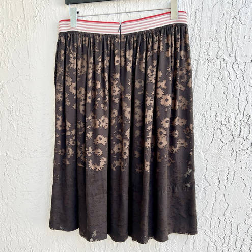 Stella McCartney $850  Floral elastic Knee Length A-Line Skirt Brown Womens Large