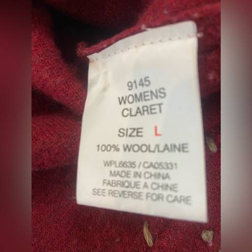 Woolrich  Vintage 100% Wool Red Collared Vest Size Large w/ Pockets & Hem Detail
