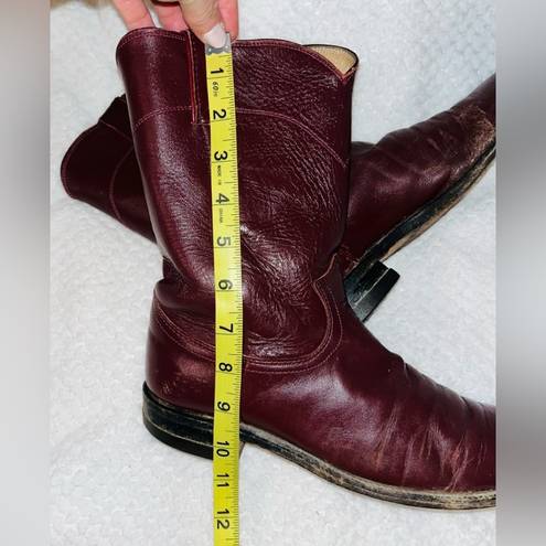 Justin Boots Vintage  Dark Red Leather sz 7.5