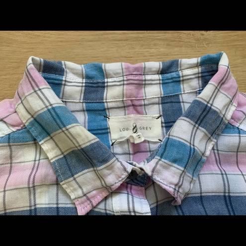 Lou & grey NWOT  plaid button down shirt sizeS