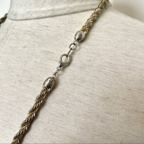 Twisted Silver and gold tone  necklace