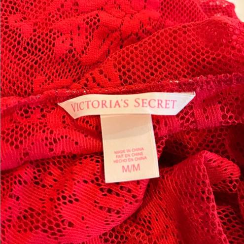 Victoria's Secret  SexyLittle Things Nightie Babydoll Redfeather Mesh Size Medium