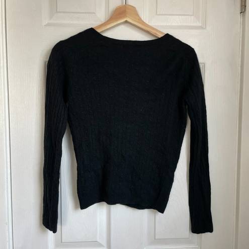 Uniqlo Cashmere blend cable knit black cardigan