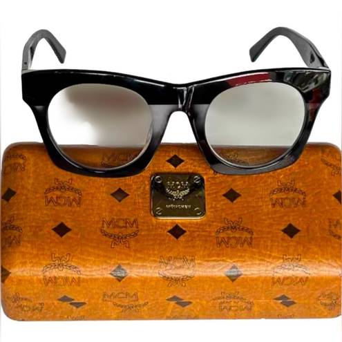 MCM Authentic  Name Brand Black Frame Custom Readers Reading Glasses RARE Cognac Hard Case Runway Fashion Style High End Collectible