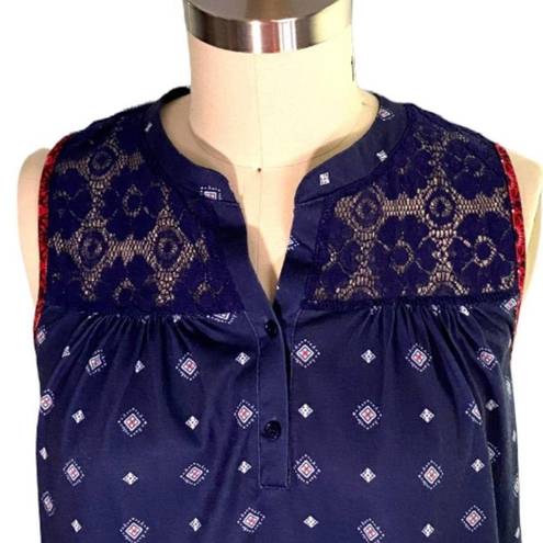 Absolutely Famous Ladies Boho Chic Blue Cami Tank Top Shirt Size M Medium ~Paisley Tank Top Blouse