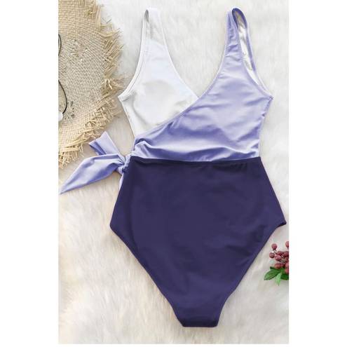 Cupshe NEW  1 Pc Swimsuit Wrap Color Block Tie Side M