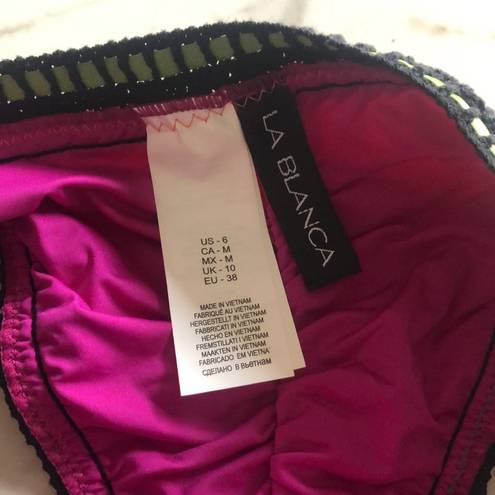 La Blanca  Magenta Crochet Cheeky Bikini Bottoms 6