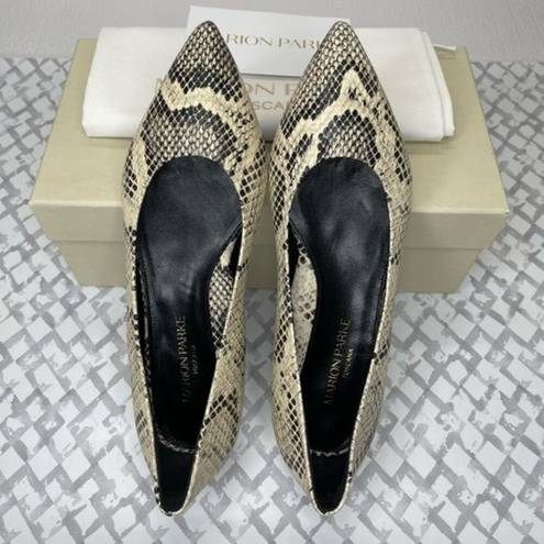 PARKE MARION  Must Have Flat Python Snake Print Classic Pointy Toe Flat, Size 37