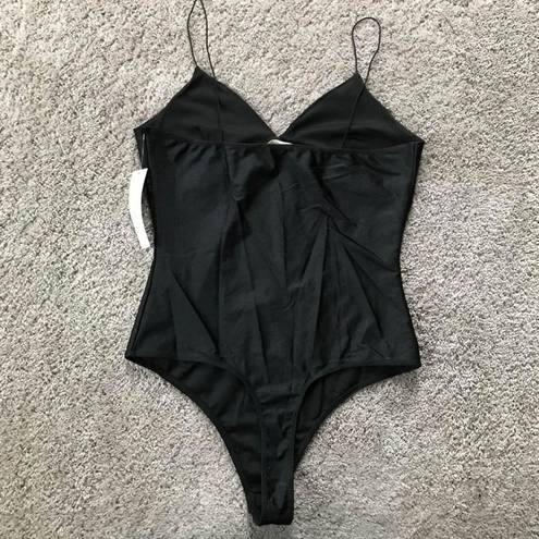 Timing  women’s large spaghetti strap black bodysuit NWT