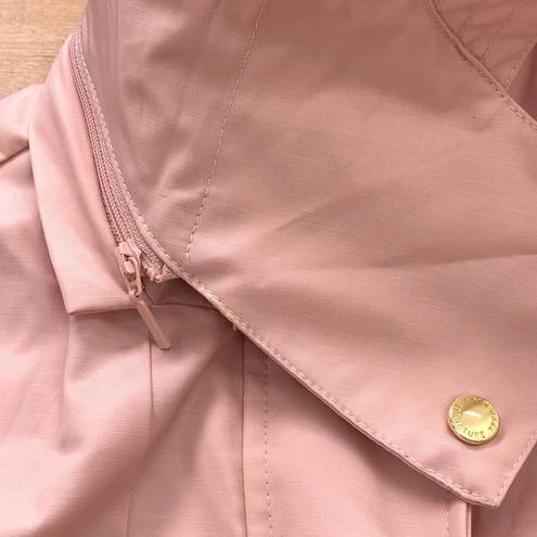 Cole Haan  Womens Size XS Blush Pink Parka Jacket Removable Hood Adjustable Waist