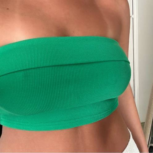 Green Foldover Tube Top