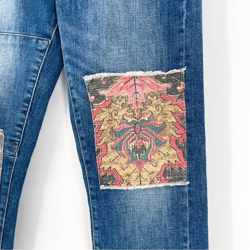 Pilcro  Tapestry Patchwork Slim Boyfriend Jeans Size 29