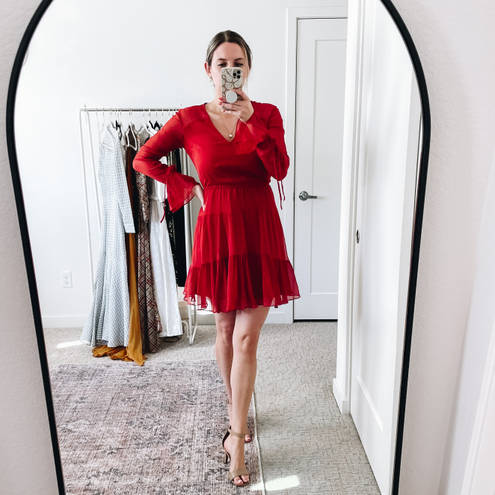 Shoshanna  Red Silk Mini Dress  