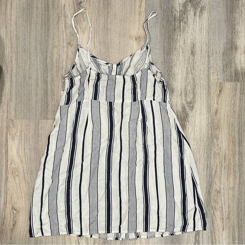 Lottie Moss Striped Casual Mini Dress Cutout Tie Front Sleeveless Rayon Size M