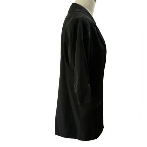 Elizabeth and James  Black One Button Notch Collar 3/4 Sleeve Blazer Jacket