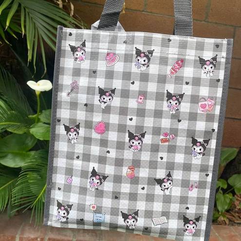 Sanrio  Kuromi White And Black Checkered Tote Bag