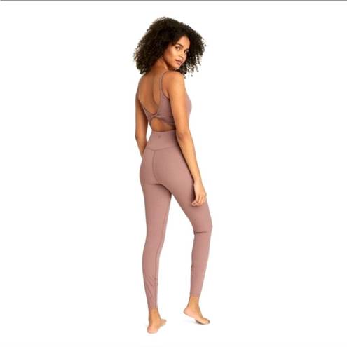 All In Motion Women’s Ribbed Lightweight Full Length Bodysuit  Brown