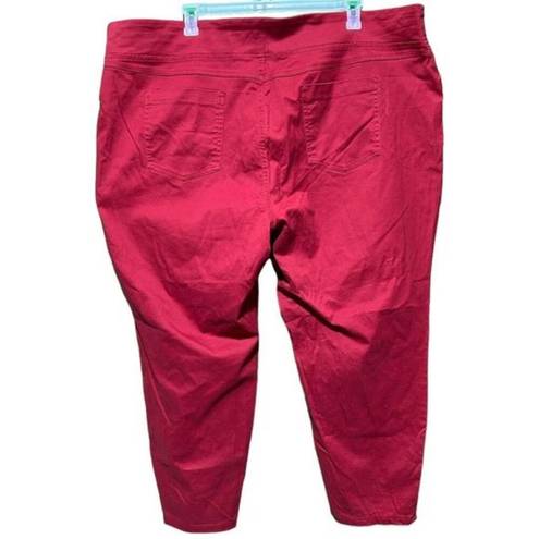 St. John’s Bay St John's Bay Mid Rise‎ Straight Leg Pull On Jeans Reddish Orange Plus Size 30