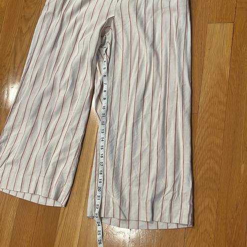 J.Jill  linen stretch Jenna striped belted wide leg crop pants size xlarge .