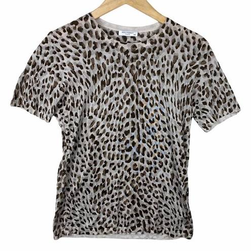 Equipment  Leopard Print Silk Short Sleeve T-shirt- Medium