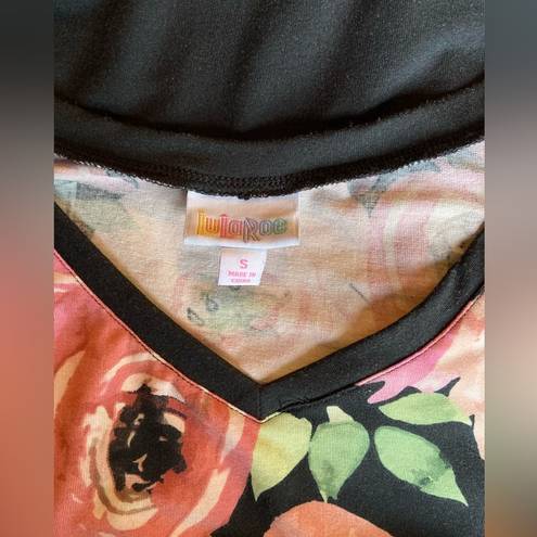 LuLaRoe  black floral long sleeve top