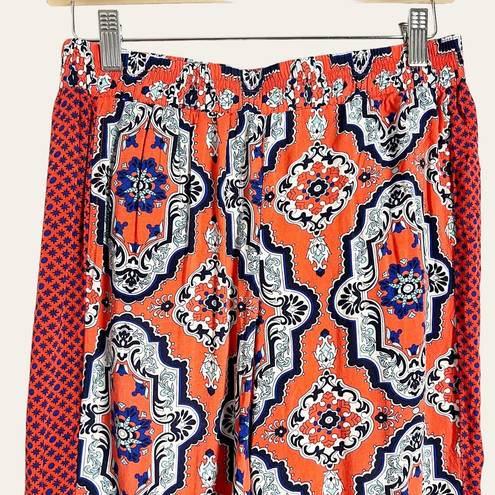 Liliana Anthropologie Lilka Orange Printed Cotton Boho Palazzo Pants Size S