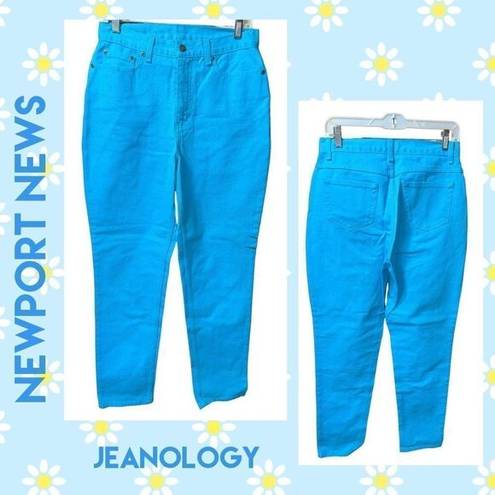 Newport News  Jeanology Turquoise Denim Jeans Straight Leg Mom Jeans 10-BNWOT