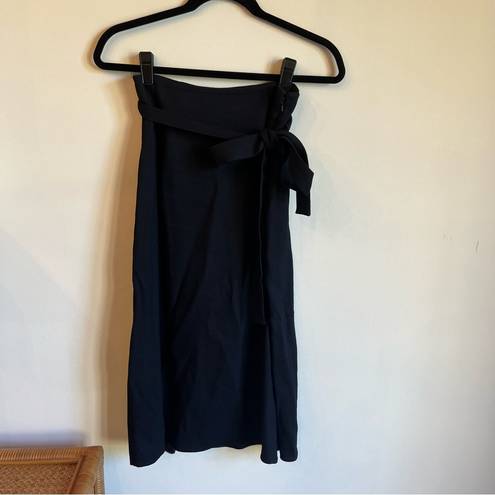 Helmut Lang  Navy Blue Wrap Midi Skirt | Size 4