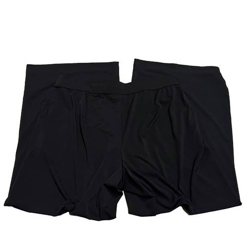 Lane Bryant  Wide Leg Solid Black Elastic Waist Pull On Pants Pockets 14/16 Plus