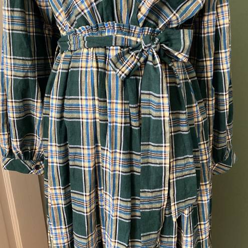 Just Me New plaid belted vintage long sleeves dress, size S